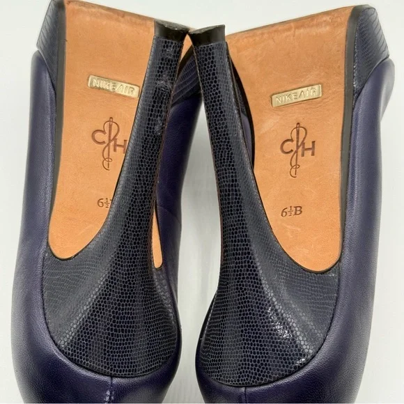 Cole Haan Mariela Air Purple Leather Peep Toe Pumps Women 6.5B - Picture 6 of 16